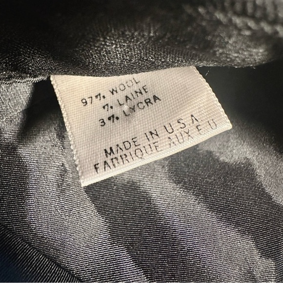 Theory Black Striped Wool Blend Split Hem Pencil Skirt Size 8 - Picture 3 of 14